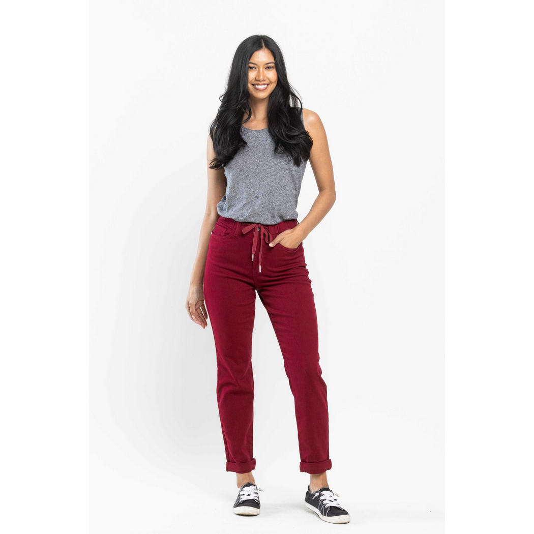 High Waist Double Roll Jogger Denim JB88727