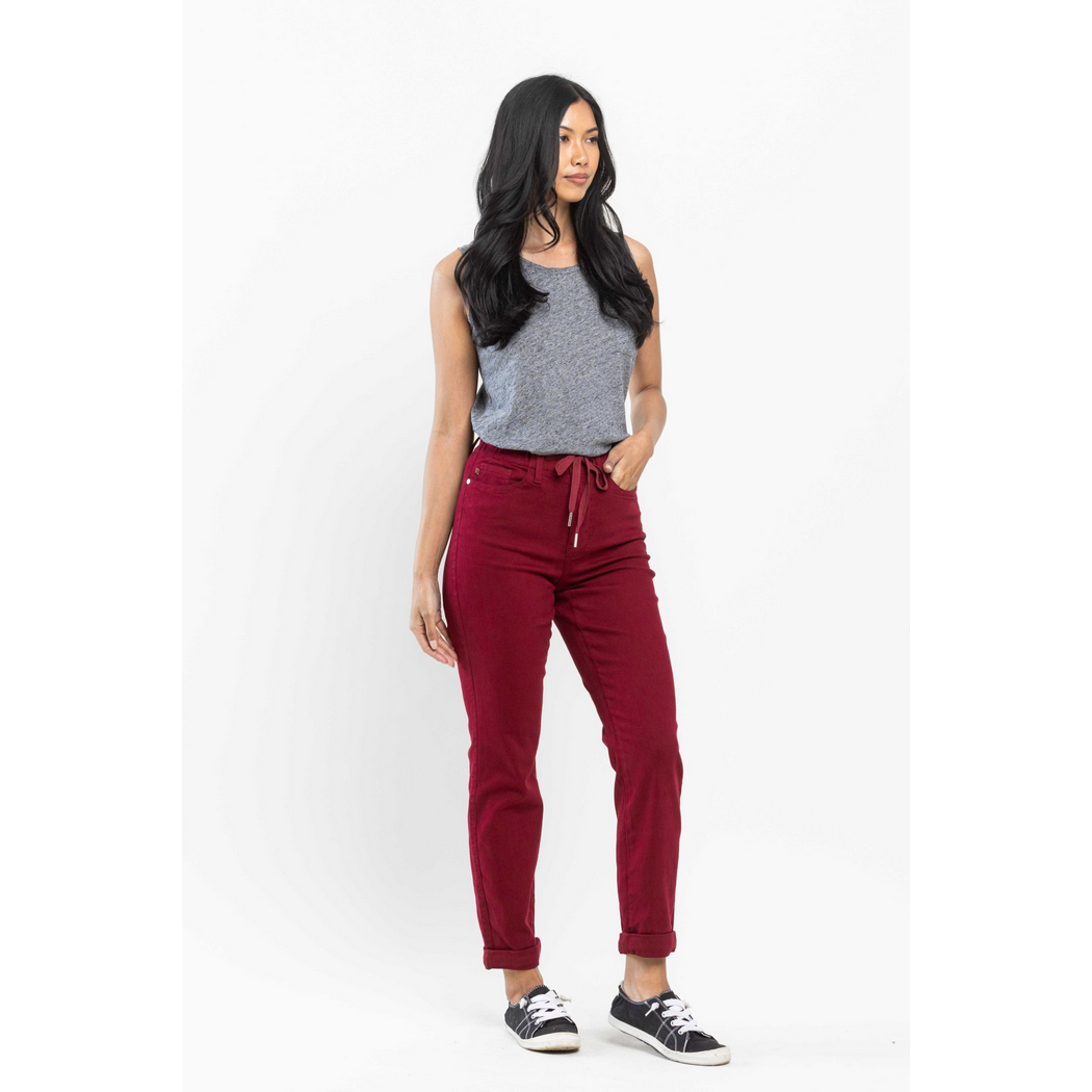 High Waist Double Roll Jogger Denim JB88727