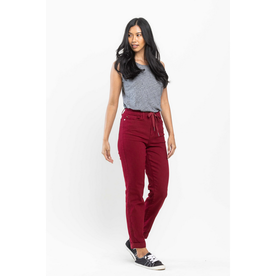 High Waist Double Roll Jogger Denim JB88727