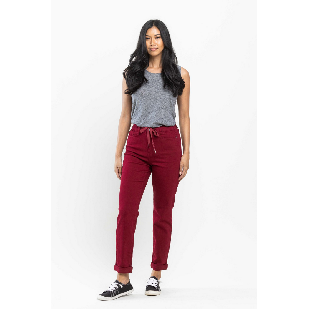 High Waist Double Roll Jogger Denim JB88727