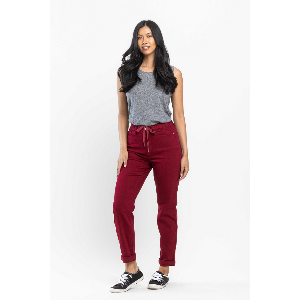 High Waist Double Roll Jogger Denim JB88727