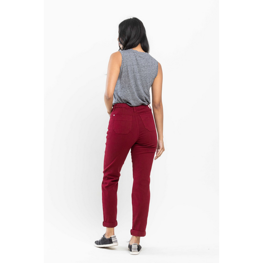 High Waist Double Roll Jogger Denim JB88727