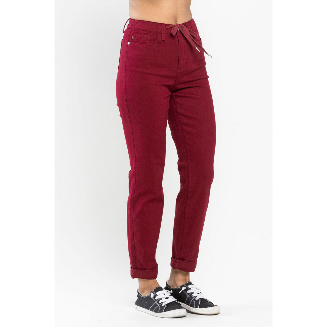 High Waist Double Roll Jogger Denim JB88727