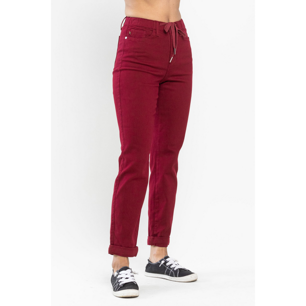 High Waist Double Roll Jogger Denim JB88727