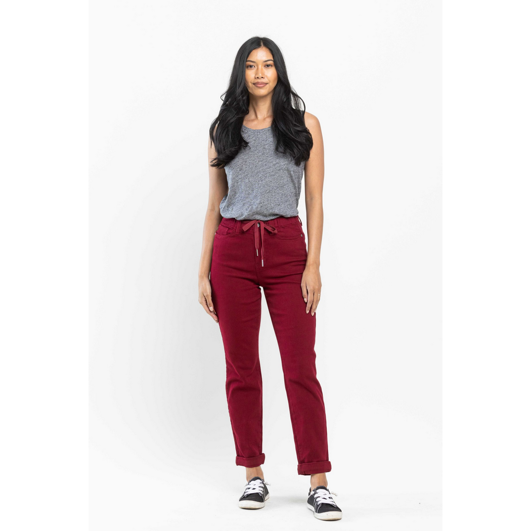 High Waist Double Roll Jogger Denim JB88727