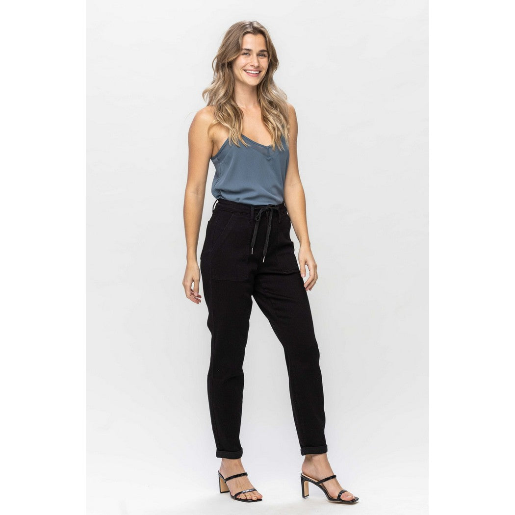 High Waist Double Roll Jogger Denim 88700