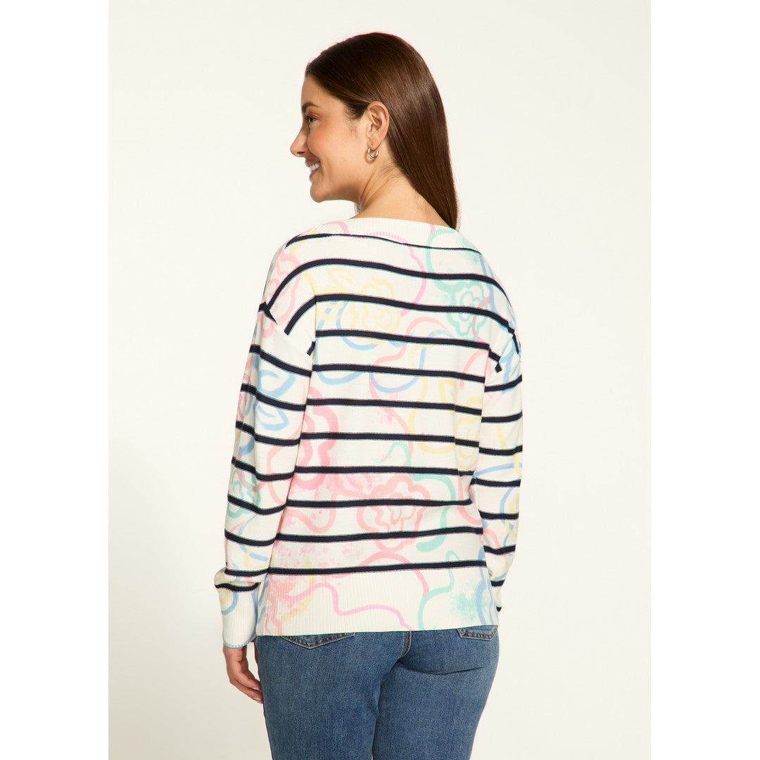 Boatneck Printed Sweater 1963624