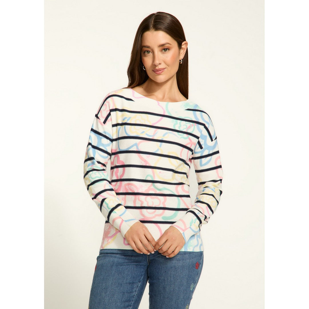 Boatneck Printed Sweater 1963624