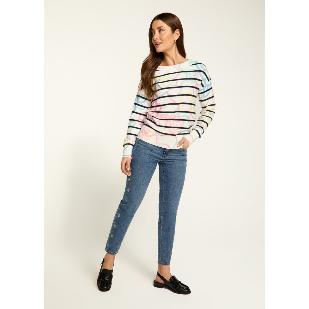 Boatneck Printed Sweater 1963624