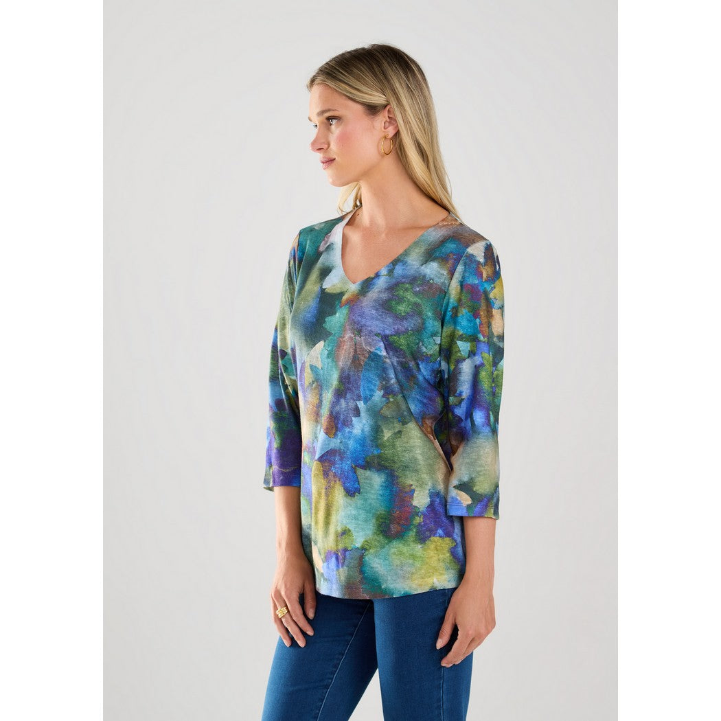 3/4 Sleeve V-Neck Top 3033451