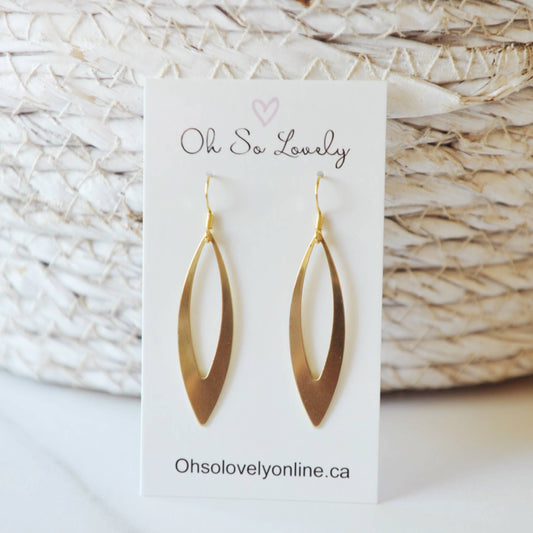 Olive Brass Dangle Earrings 