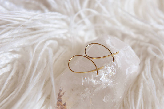 Mel Drop Wire Earrings: Gold