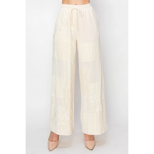 Lace and Crochet Drawstring Pants OLS-4703