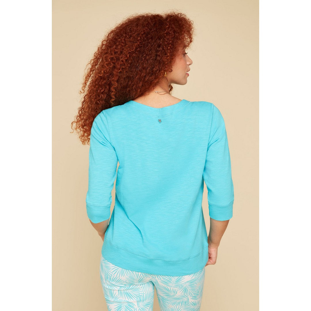 3/4 Sleeve Cotton Basic Top R7758