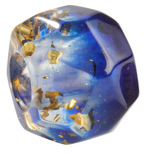 BLISS by Zsiska Blue Facet Bead with Gold Flakes