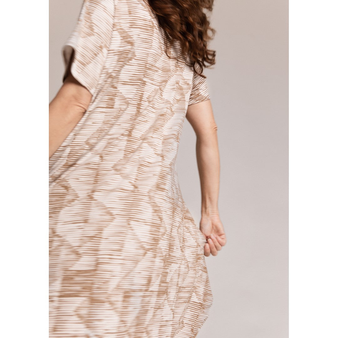 T-Shirt Dress Abstract Print 28209P-1