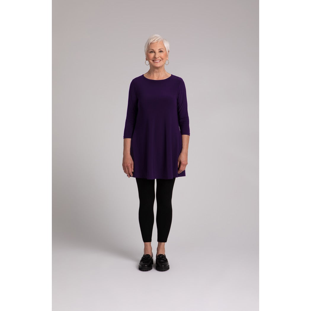 Trapeze Tunic, 3/4 Sleeve Top 23155-2