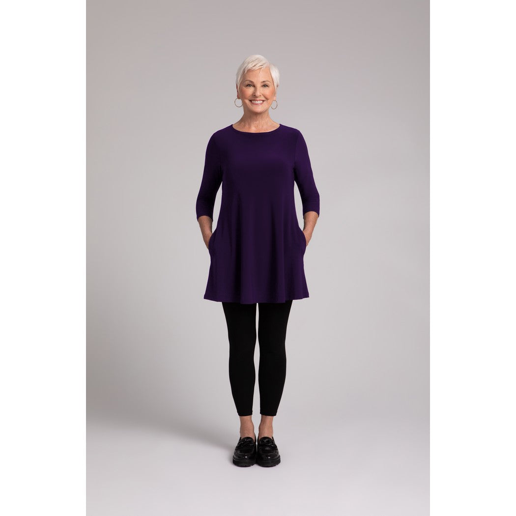 Trapeze Tunic, 3/4 Sleeve Top 23155-2