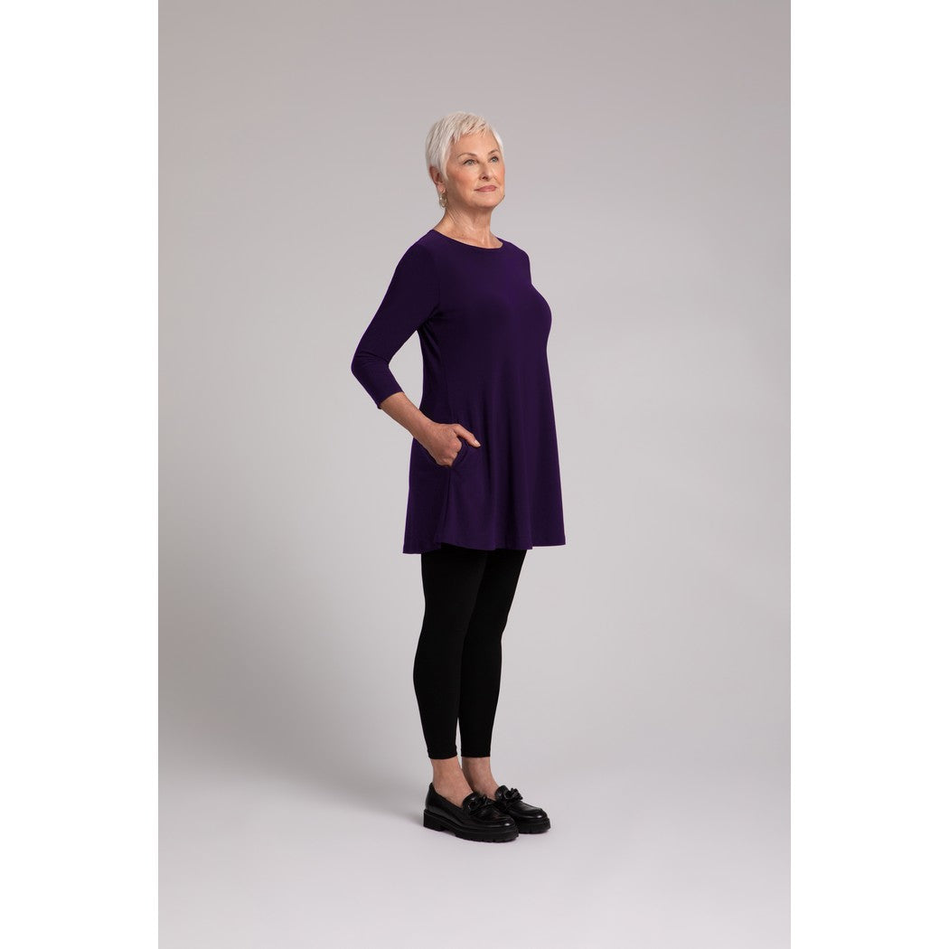 Trapeze Tunic, 3/4 Sleeve Top 23155-2